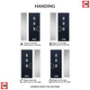 Aruba 3 Urban Style Composite Front Door Set with Single Side Screen - Central Abstract Glass - Shown in Blue