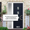 Aruba 3 Urban Style Composite Front Door Set with Single Side Screen - Central Abstract Glass - Shown in Blue