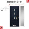 Aruba 3 Urban Style Composite Front Door Set with Single Side Screen - Central Abstract Glass - Shown in Blue