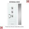 Aruba 3 Urban Style Composite Front Door Set with Single Side Screen - Central Abstract Glass - Shown in Blue