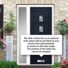 Aruba 3 Urban Style Composite Front Door Set with Single Side Screen - Central Abstract Glass - Shown in Blue