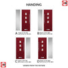 Aruba 3 Urban Style Composite Front Door Set with Single Side Screen - Central Barite Glass - Shown in Red
