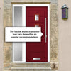 Aruba 3 Urban Style Composite Front Door Set with Single Side Screen - Central Barite Glass - Shown in Red