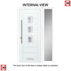 Aruba 3 Urban Style Composite Front Door Set with Single Side Screen - Central Barite Glass - Shown in Red