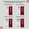 Aruba 3 Urban Style Composite Front Door Set with Single Side Screen - Central Barite Glass - Shown in Red