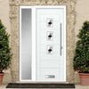 Aruba 3 Urban Style Composite Front Door Set with Single Side Screen - Diamond Black Glass - Shown in White