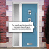 Aruba 3 Urban Style Composite Front Door Set with Single Side Screen - Diamond Grey Glass - Shown in Pastel Blue