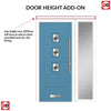 Aruba 3 Urban Style Composite Front Door Set with Single Side Screen - Diamond Grey Glass - Shown in Pastel Blue