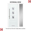 Aruba 3 Urban Style Composite Front Door Set with Single Side Screen - Diamond Grey Glass - Shown in Pastel Blue