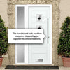 Aruba 3 Urban Style Composite Front Door Set with Single Side Screen - Diamond Black Glass - Shown in White