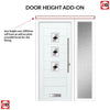 Aruba 3 Urban Style Composite Front Door Set with Single Side Screen - Diamond Black Glass - Shown in White