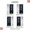 Aruba 3 Urban Style Composite Front Door Set with Single Side Screen - Kupang Blue Glass - Shown in Blue