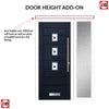 Aruba 3 Urban Style Composite Front Door Set with Single Side Screen - Kupang Blue Glass - Shown in Blue