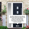 Aruba 3 Urban Style Composite Front Door Set with Single Side Screen - Kupang Blue Glass - Shown in Blue