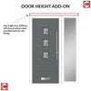 Aruba 3 Urban Style Composite Front Door Set with Single Side Screen - Central Matisse Glass - Shown in Mouse Grey