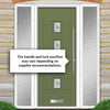 Aruba 4 Urban Style Composite Front Door Set with Double Side Screen - Central Sandblast Ellie Glass - Shown in Reed Green