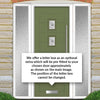 Aruba 4 Urban Style Composite Front Door Set with Double Side Screen - Central Sandblast Ellie Glass - Shown in Reed Green