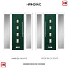 Aruba 4 Urban Style Composite Front Door Set with Double Side Screen - Flair Glass - Shown in Green