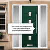 Aruba 4 Urban Style Composite Front Door Set with Double Side Screen - Flair Glass - Shown in Green