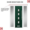 Aruba 4 Urban Style Composite Front Door Set with Double Side Screen - Flair Glass - Shown in Green