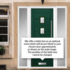 Aruba 4 Urban Style Composite Front Door Set with Double Side Screen - Flair Glass - Shown in Green