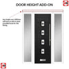 Aruba 4 Urban Style Composite Front Door Set with Double Side Screen - Central Laptev Black Glass - Shown in Black