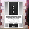 Aruba 4 Urban Style Composite Front Door Set with Double Side Screen - Central Laptev Black Glass - Shown in Black