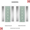 Aruba 4 Urban Style Composite Front Door Set with Double Side Screen - Central Murano Green Glass - Shown in Chartwell Green
