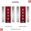 Aruba 4 Urban Style Composite Front Door Set with Double Side Screen - Murano Purple Glass - Shown in Red