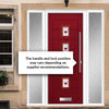 Aruba 4 Urban Style Composite Front Door Set with Double Side Screen - Murano Purple Glass - Shown in Red