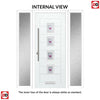 Aruba 4 Urban Style Composite Front Door Set with Double Side Screen - Murano Purple Glass - Shown in Red
