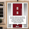Aruba 4 Urban Style Composite Front Door Set with Double Side Screen - Murano Purple Glass - Shown in Red