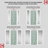 Aruba 4 Urban Style Composite Front Door Set with Double Side Screen - Central Murano Green Glass - Shown in Chartwell Green