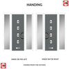 Aruba 4 Urban Style Composite Front Door Set with Double Side Screen - Polar Black Glass - Shown in Mouse Grey