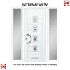 Aruba 4 Urban Style Composite Front Door Set with Double Side Screen - Polar Black Glass - Shown in Mouse Grey