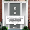 Aruba 4 Urban Style Composite Front Door Set with Double Side Screen - Polar Black Glass - Shown in Mouse Grey