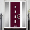Aruba 4 Urban Style Composite Front Door Set with Double Side Screen - Central Pusan Glass - Shown in Purple Violet