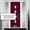 Aruba 4 Urban Style Composite Front Door Set with Double Side Screen - Central Pusan Glass - Shown in Purple Violet