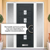 Aruba 4 Urban Style Composite Front Door Set with Double Side Screen - Pusan Glass - Shown in Anthracite Grey