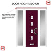 Aruba 4 Urban Style Composite Front Door Set with Double Side Screen - Central Pusan Glass - Shown in Purple Violet