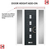 Aruba 4 Urban Style Composite Front Door Set with Double Side Screen - Pusan Glass - Shown in Anthracite Grey