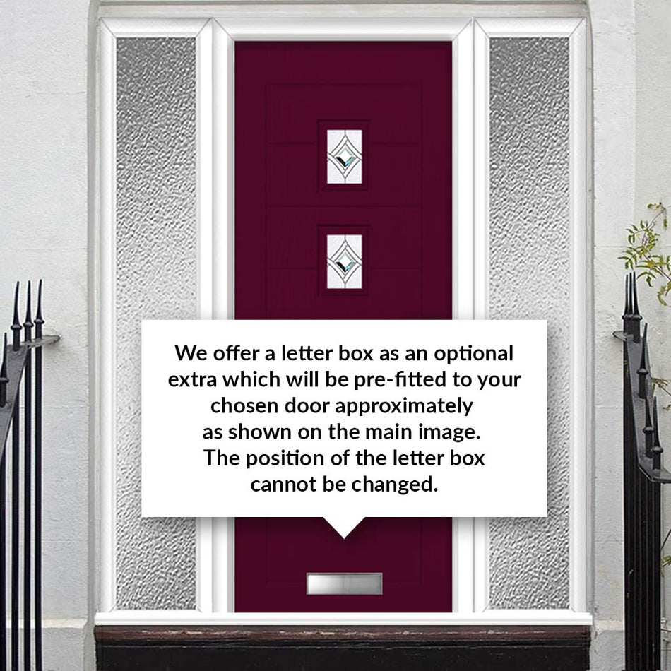 Aruba 4 Urban Style Composite Front Door Set with Double Side Screen - Central Pusan Glass - Shown in Purple Violet