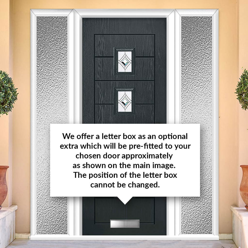 Aruba 4 Urban Style Composite Front Door Set with Double Side Screen - Pusan Glass - Shown in Anthracite Grey