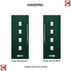 Aruba 4 Urban Style Composite Front Door Set with Flair Glass - Shown in Green