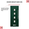 Aruba 4 Urban Style Composite Front Door Set with Flair Glass - Shown in Green
