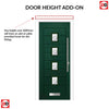 Aruba 4 Urban Style Composite Front Door Set with Flair Glass - Shown in Green