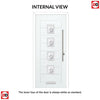 Aruba 4 Urban Style Composite Front Door Set with Flair Glass - Shown in Green