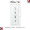 Aruba 4 Urban Style Composite Front Door Set with Central Laptev Black Glass - Shown in Black