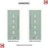 Aruba 4 Urban Style Composite Front Door Set with Central Murano Green Glass - Shown in Chartwell Green