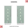 Aruba 4 Urban Style Composite Front Door Set with Central Murano Green Glass - Shown in Chartwell Green